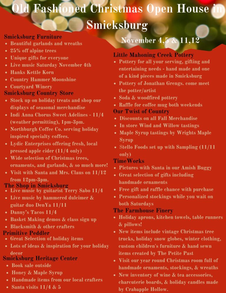 Old Fashioned Country Christmas Visit Smicksburg